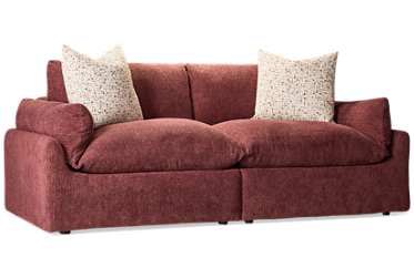 Harper 2 Piece Sectional - Durable Polyester Upholstery - Flared Arms - Two Coordinating Toss Pillows - Super Plush Comfort