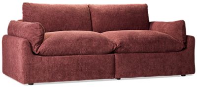Harper 2 Piece Sectional - Durable Polyester Upholstery - Flared Arms - Two Coordinating Toss Pillows - Super Plush Comfort