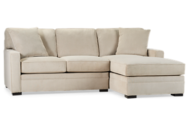 Choices 2 Piece Sectional - Soft Cozy Fabric - Track Arms - Two Matching Toss Pillows - Comfortable Chaise Lounge
