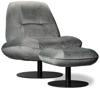 Portento Accent Swivel Chair & Ottoman - Luxuriously Soft Fabric - Contemporary Tufting - Enhanced Comfort