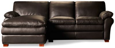 Hogan 2 Piece Leather Sectional - Plush Pillow Arms - Spacious Chaise Lounge - Ultimate Comfort