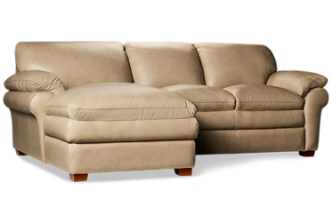 Hogan 2 Piece Leather Sectional - Plush Pillow Arms - Spacious Chaise Lounge - Ultimate Comfort