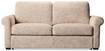 Crash Pad Full Sofa Bed - Rolled Arms - Durable Fabric - Contemporary Sleeper - Memory Foam Mattress