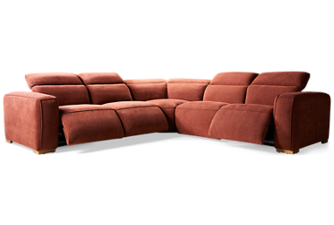 Oyster 5 Piece Power Reclining Sectional  - 3 Recliners - Tilt Power Headrest - Contemporary Comfort