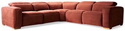 Oyster 5 Piece Power Reclining Sectional  - 3 Recliners - Tilt Power Headrest - Contemporary Comfort