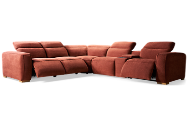 Oyster 6 Piece Power Reclining Sectional  - 3 Recliners - Tilt Power Headrest - Console - Contemporary Comfort