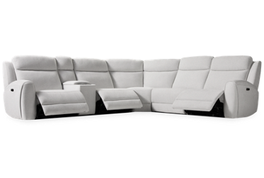 Bronco 6 Piece Power Reclining Sectional with 3 Recliners and Console