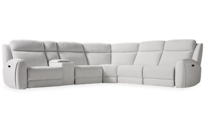 Bronco 6 Piece Power Reclining Sectional with 3 Recliners and Console