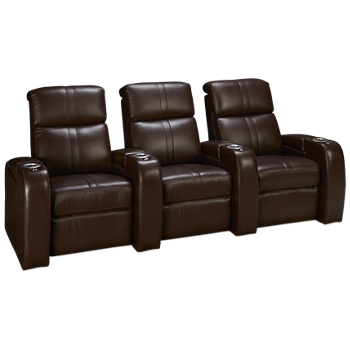 Flicks Leather Power 3 Piece Reclining Sectional with 3 Recliners with Tilt Headrest