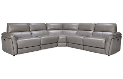 Nevada 5 Piece Leather Power Reclining Sectional with 3 Recliners