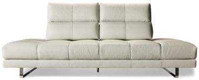 Roma Sofa - Top-Grain Leather - Adjustable Backrests & Arms - Cushy Tufted Seats - Chrome Sled Legs