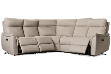 Metro Lux 5 Piece Power Reclining Sectional - 3 Recliners - Tilt Power Headrest - Performance Fabric - USB Charging