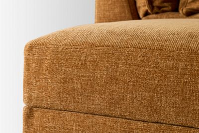 Puzzle 6 Piece Sectional - Storage Ottoman - Modular System - Plush Cushions - Angled Track Armrests - Toss Pillows - Soft Chenille Fabric
