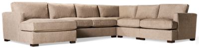 Bonsai 5 Piece Sectional - Track Arms - Plush Seat Cushions - Generously Padded Backs - Three Cozy Toss Pillows