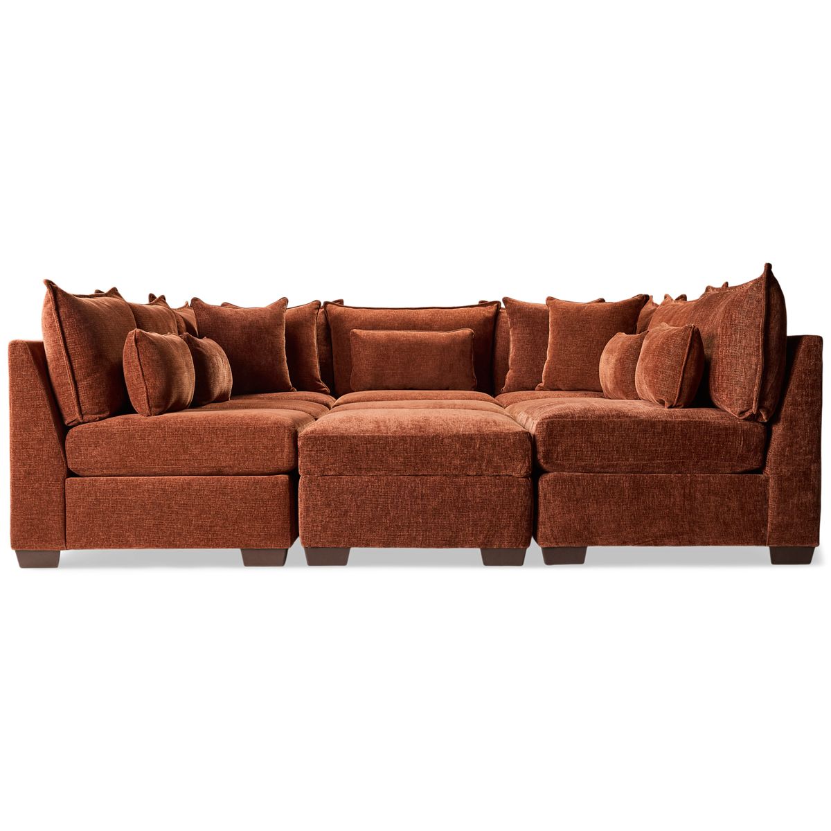 Peak Living Puzzle 9 Piece Sectional - Modern Modular Design - Soft Upholstery - Perfect for Entertaining - Convenient Storage Ottomans - Plush Cushions - Versatile Configuration Options