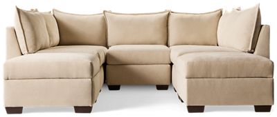 Puzzle 7 Piece Sectional - Modern Modular Design - Soft Upholstery - Perfect for Entertaining - Convenient Storage Ottomans - Plush Cushions - Versatile Configuration Options