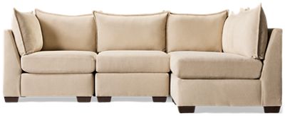 Puzzle 4 Piece Sectional - Modern L-Shaped Design - Soft Upholstery - Multiple Configurations - Plush Cushions - Includes Toss and Lumbar Pillows