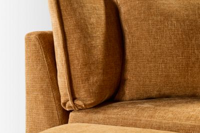 Puzzle 5 Piece Sectional - Modular System - Plush Cushions - Angled Track Armrests - Storage Ottomans - Toss Pillows - Soft Chenille Fabric