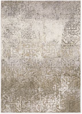 Nebulous Area Rug – Contemporary Abstract – Machine Woven – Beige/Grey