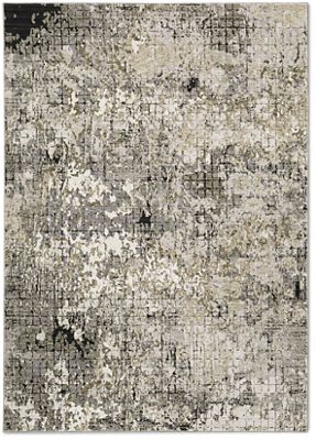 Nebulous Area Rug – Contemporary Abstract – Machine Woven – Grey/Beige