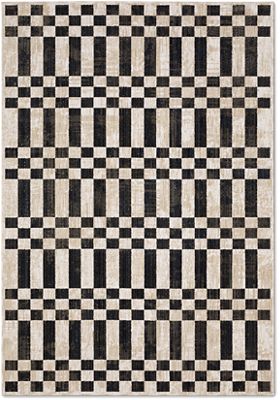 Hunter Area Rug – Contemporary – Machine Woven – Beige/Black