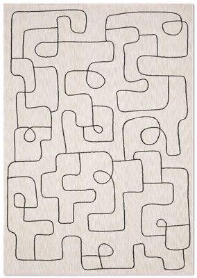Hunter Area Rug – Contemporary – Machine-Woven – Beige/Black