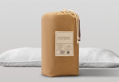 PureCare® Dr. Weil Collection Garment Washed Percale Sheets - 100% Natural Cotton - Breathable Percale Weave - Garment Washed Softness - Precision-Fit® Elastic Cuff (Ochre)