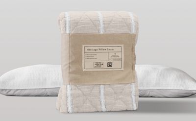 PureCare Dr. Weil Collection Heritage Pillow Sham - 100% Natural Cotton - Garment Washed Softness - Textured Reversible Design - Hidden Zipper Closure