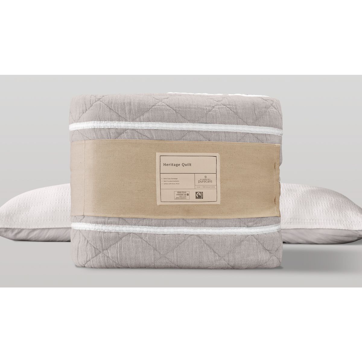 PureCare® Dr. Weil Collection Heritage Comforter - 100% Natural Cotton Cover - Garment Washed Softness - Textured Reversible Design - Extra-Cozy Heavyweight Warmth
