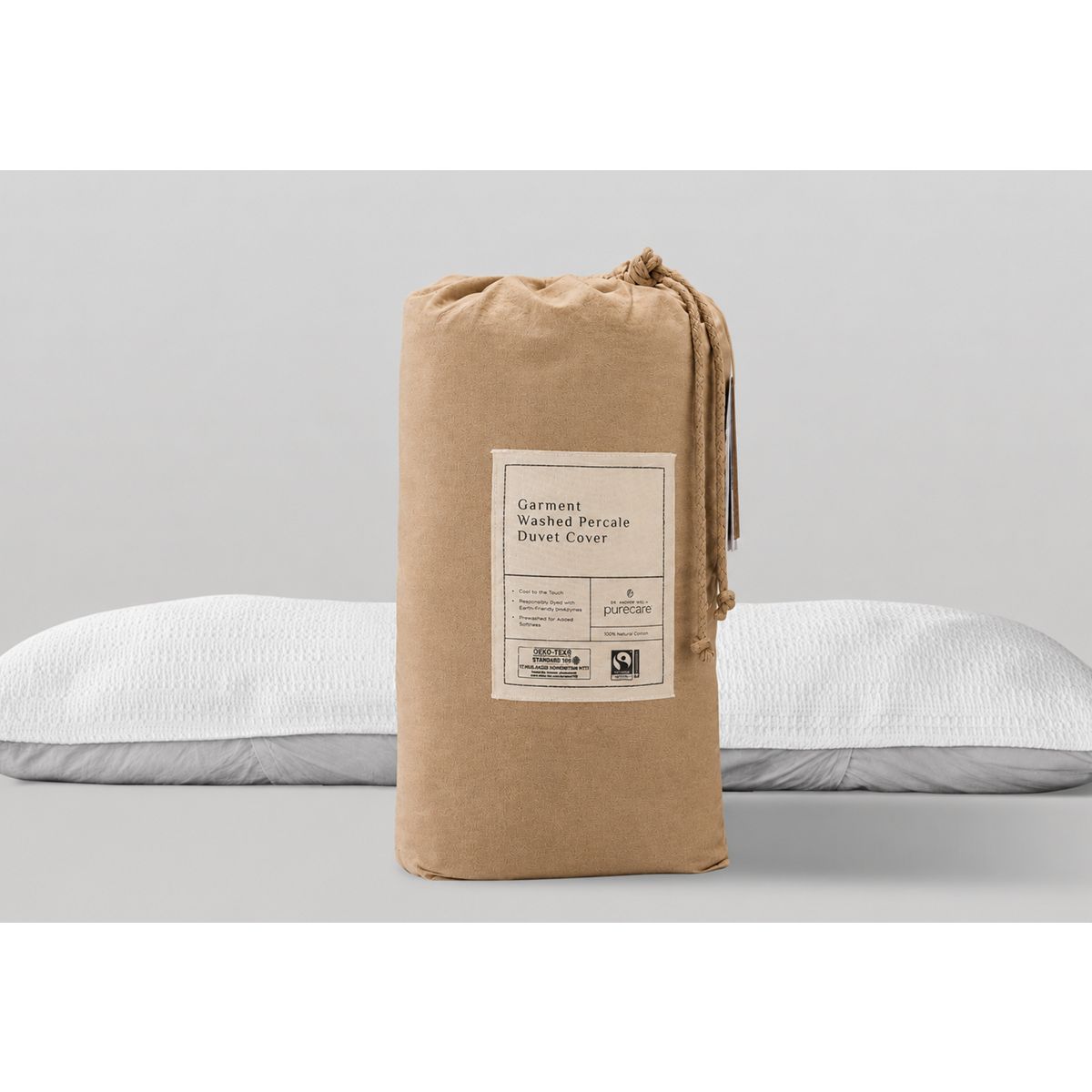 PureCare® Dr. Weil Collection Duvet Cover - Breathable 100% Natural Cotton - Garment Washed - Hidden Button Closures - Cool-Touch (Ochre)