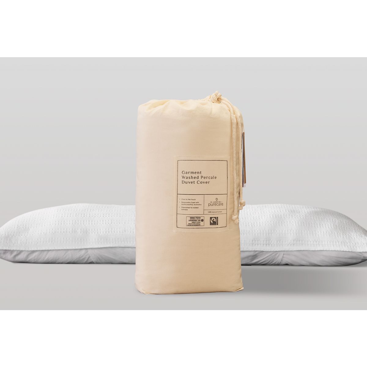 PureCare® Dr. Weil Collection Duvet Cover - Breathable 100% Natural Cotton - Garment Washed - Hidden Button Closures - Cool-Touch (Ecru)