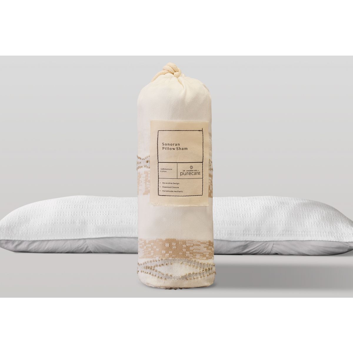 PureCare® Dr. Weil Collection Sonoran Duvet Cover - 100% Cotton - Breathable & Lightweight - Garment Washed Softness - Hidden Button Closures - Unique Handcrafted Pattern (purecare--purecare--dr--weil-collection-sonoran-pillow-sham---100--natural-breathable-cotton---reversible-handcrafted-pattern---garment-washed-soft-fabric---hidden-zipper-closure-pure-110072)