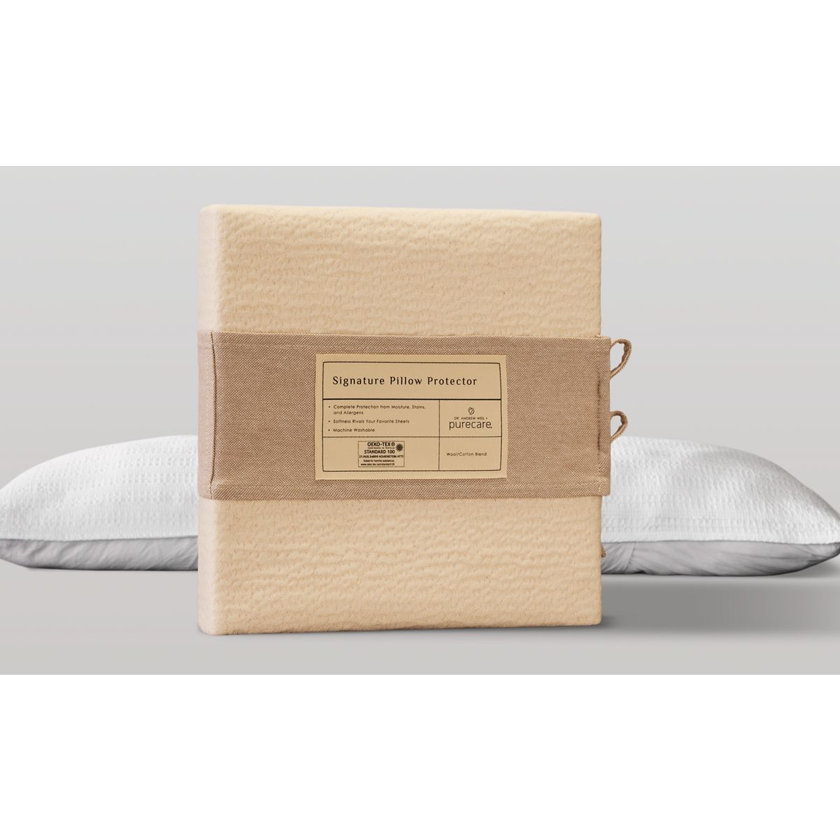 PureCare® Dr. Weil Collection Signature Pillow Protector - 360° Moisture & Allergen Barrier - Soft Breathable Cover - Ventilated Patented AirXchange® Filter - Antimicrobial Protection