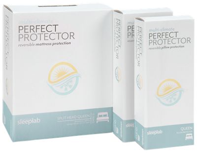 Jordan's Sleep Lab Multi-Climate Split Head Mattress Protector Bundle - Reversible Temperature Solutions - Allergen-Free Sleep Environment