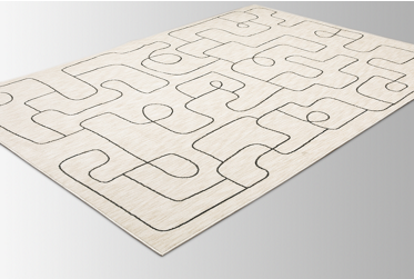 Hunter Area Rug – Contemporary – Machine-Woven – Beige/Black