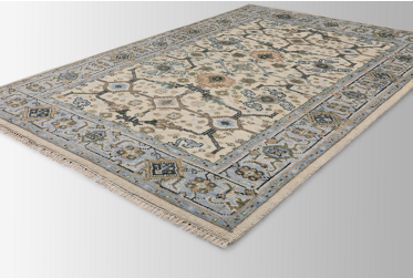 Majorca Area Rug – Traditional Oushak – Handknotted – Ivory/Blue