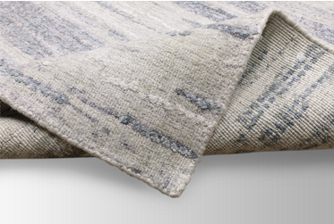 Clarke Area Rug – Contemporary Abstract – Hand Loomed – Ivory Blue