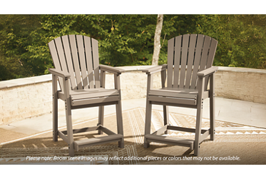 Seacliff Beach Counter Stool - Traditional Adirondack-Style Arched Slatted Back - Weather Resistant High-Density Polyethylene