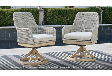 Seton Creek Swivel Arm Chair - Woven All-Weather Resin Wicker - Sturdy Aluminum Frame - High-Performance Nuvella Seat Cushion