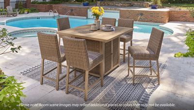 Walton Bridge 7 Piece Fire Pit Dining Set