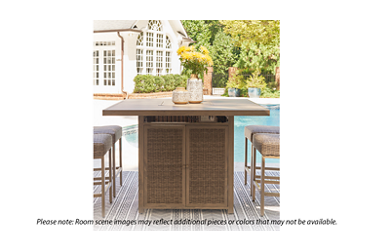 Walton Bridge Fire Pit Dining Table - Stylish Square Design - Smooth Planked Top - Adjustable Flame Control - Durable All-Weather Resin Wicker