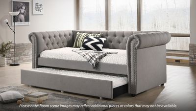Crown Mark Ellie Daybed with Trundle and Nailhead - Thumbnail 4