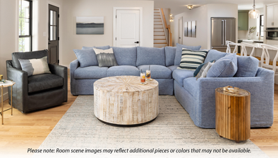 Brewster 2 Piece King Sectional with Slipcover & Pillows