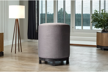 Lena Large Accent Swivel Stool - Contemporary Tall Round Silhouette - Wooden Swivel Base - Durable Fabric