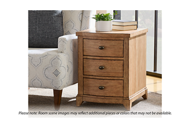 TY Today Chairside Chest - 3 Storage Drawers - Oiled Bronze Hardware - Solid Asian Hardwood - Contemporary Design