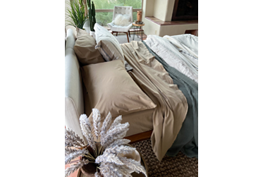 PureCare® Dr. Weil Collection Garment Washed Percale Sheets - 100% Natural Cotton - Breathable Percale Weave - Garment Washed Softness - Precision-Fit® Elastic Cuff (Ochre)