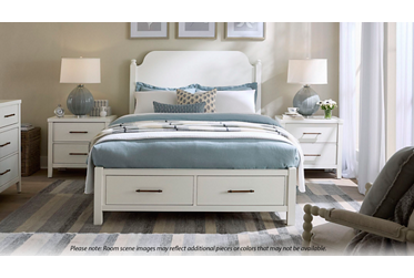Pure Maple Queen Poster Storage Bed - Solid American Maple - Elegant Headboard - Two Spacious Footboard Drawers - Classic Design