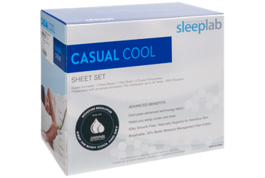 Jordan's Sleep Lab Creme Casual Cool Sheet Set - Coolpass Advanced Technology Fabric - Fits Up To 18" In Depth - Full Bottom Elastic