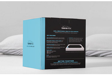 Tempur-Pedic® TEMPUR-Breeze King Split Head Cooling Sheet Set (White) - Breathable - Cool-Touch Fabric - Ultimate Fit® - Staytight™ Corner Straps - Fits Up to 13" in Depth