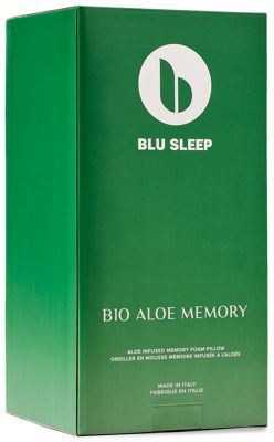 Blu Sleep Signature Bio Aloe Memory Foam Pillow - Queen High Profile - Instant Cooling Cover - Hydro-Expand™ Water-Powered Foam - Breathable - Washable Cover